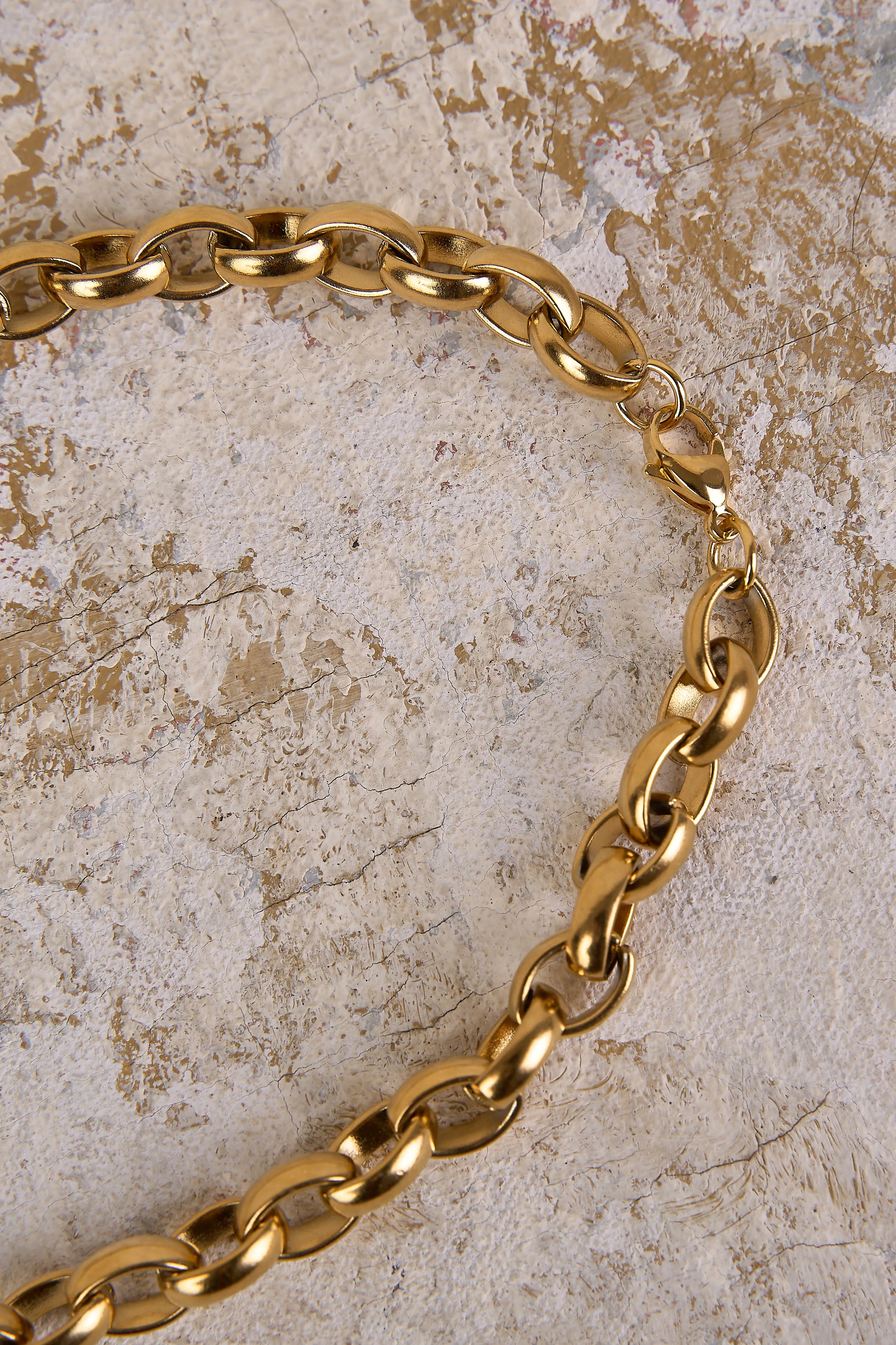 18k Gold Plated Heart Necklace - Gold