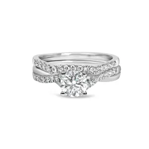 .950 Platinum 1 1/5 Cttw Diamond Split Shank and Bypass Bridal Engagement Ring