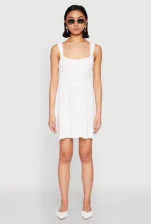 Airy Crepe Knit Bustier Skater Dress