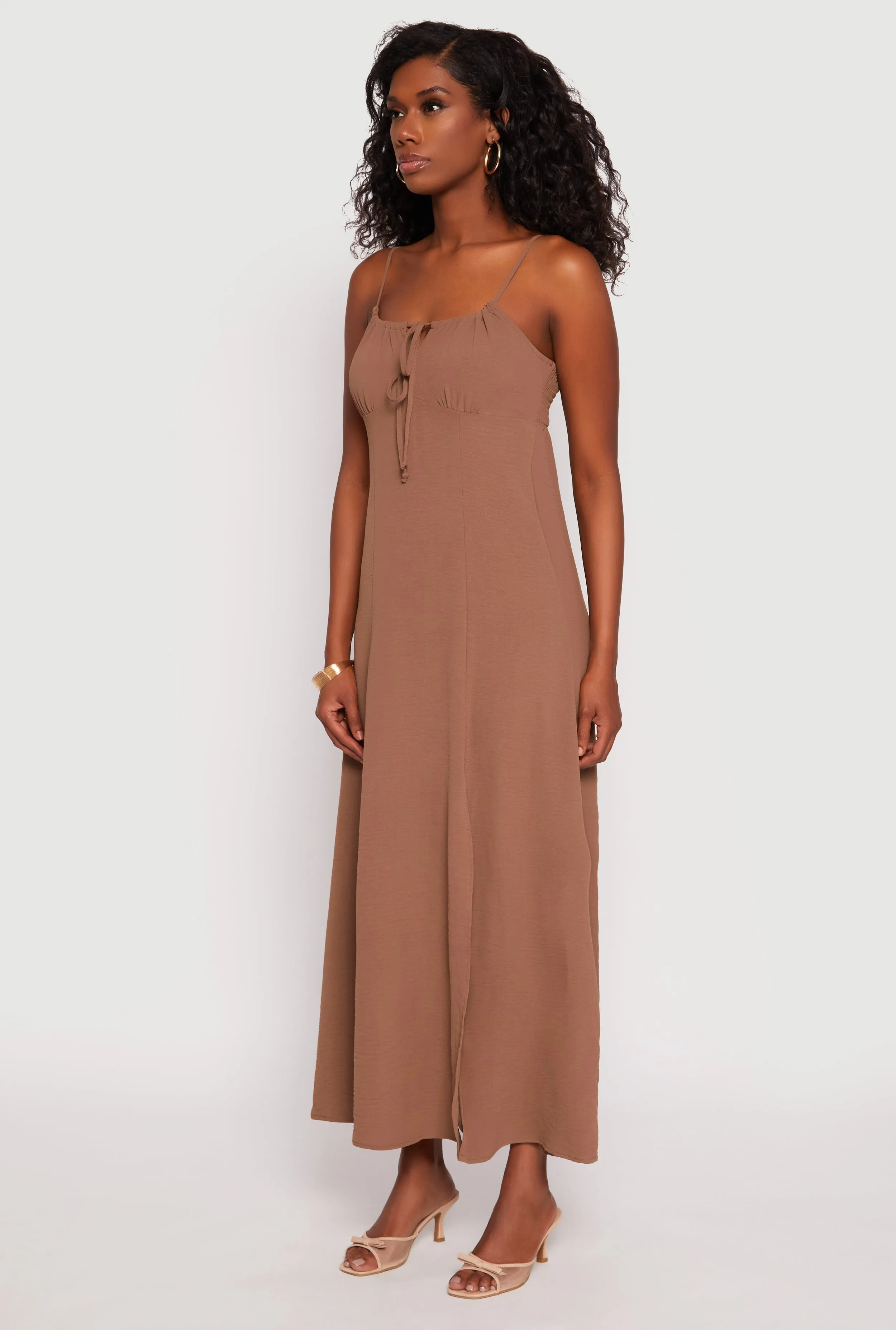 Airy Side Slit Maxi Dress