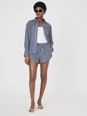 Alexis Cotton Angled Yoke Striped Shirt
