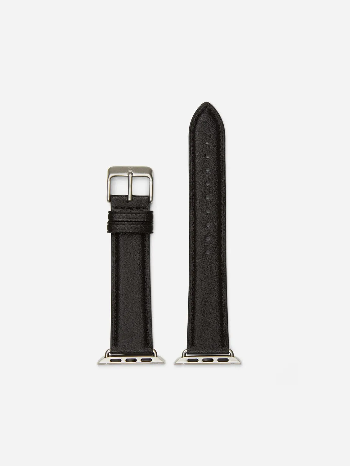 Apple Watch Compatible Vegan Watch Strap | Black & Silver
