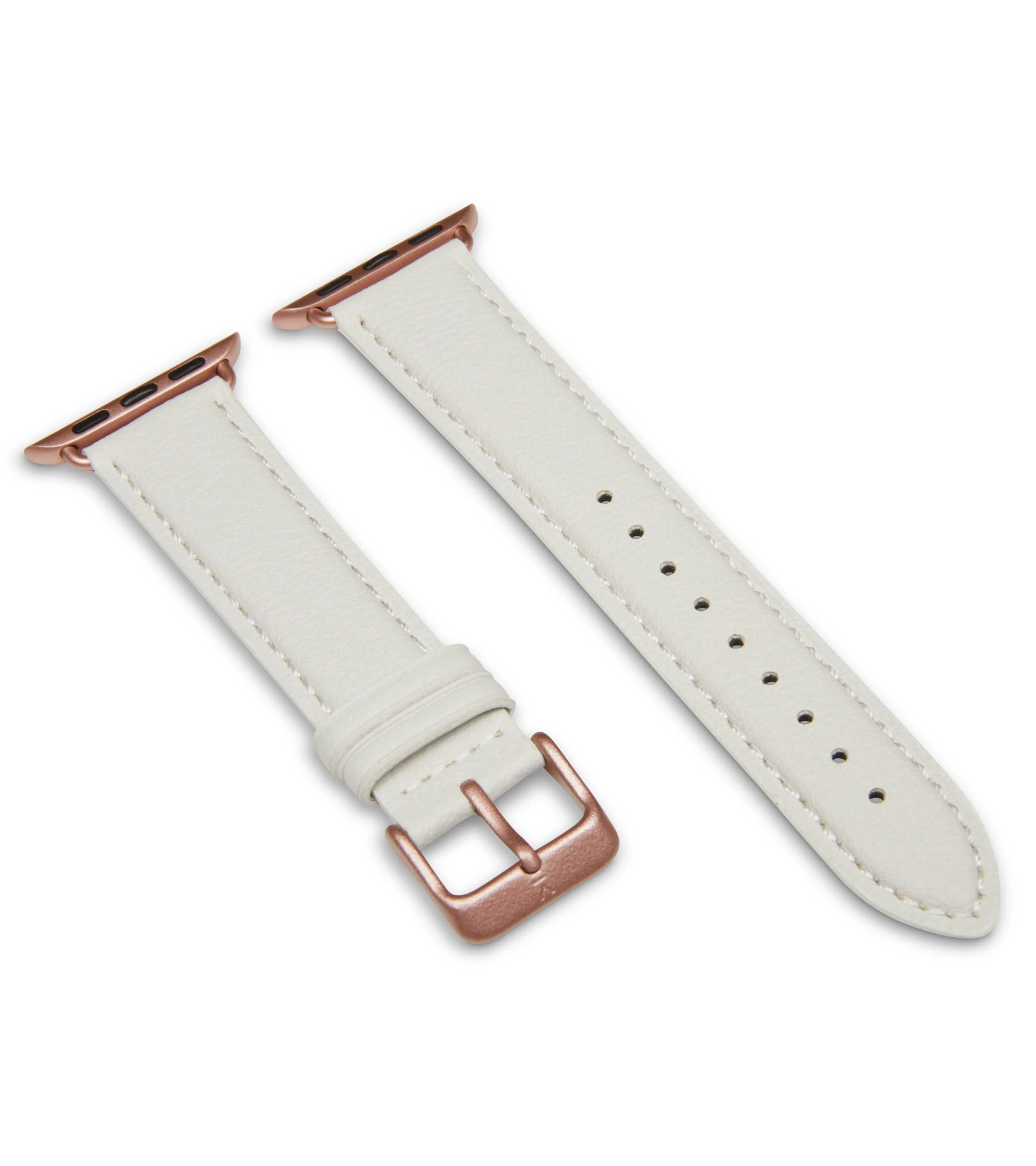 Apple Watch Compatible Vegan Watch Strap | Off White & Rose Gold