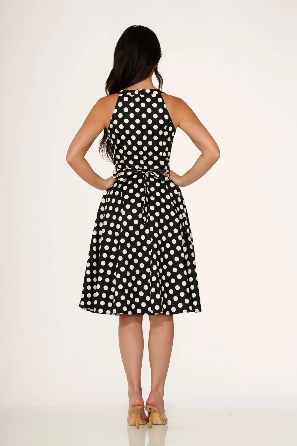 Black & White Polka Dot Swing Dress