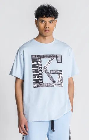 Blue Overlap Oversized Tee