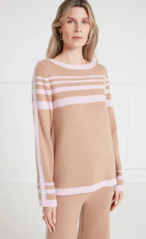 Bretton Knit Top - Pink/Camel