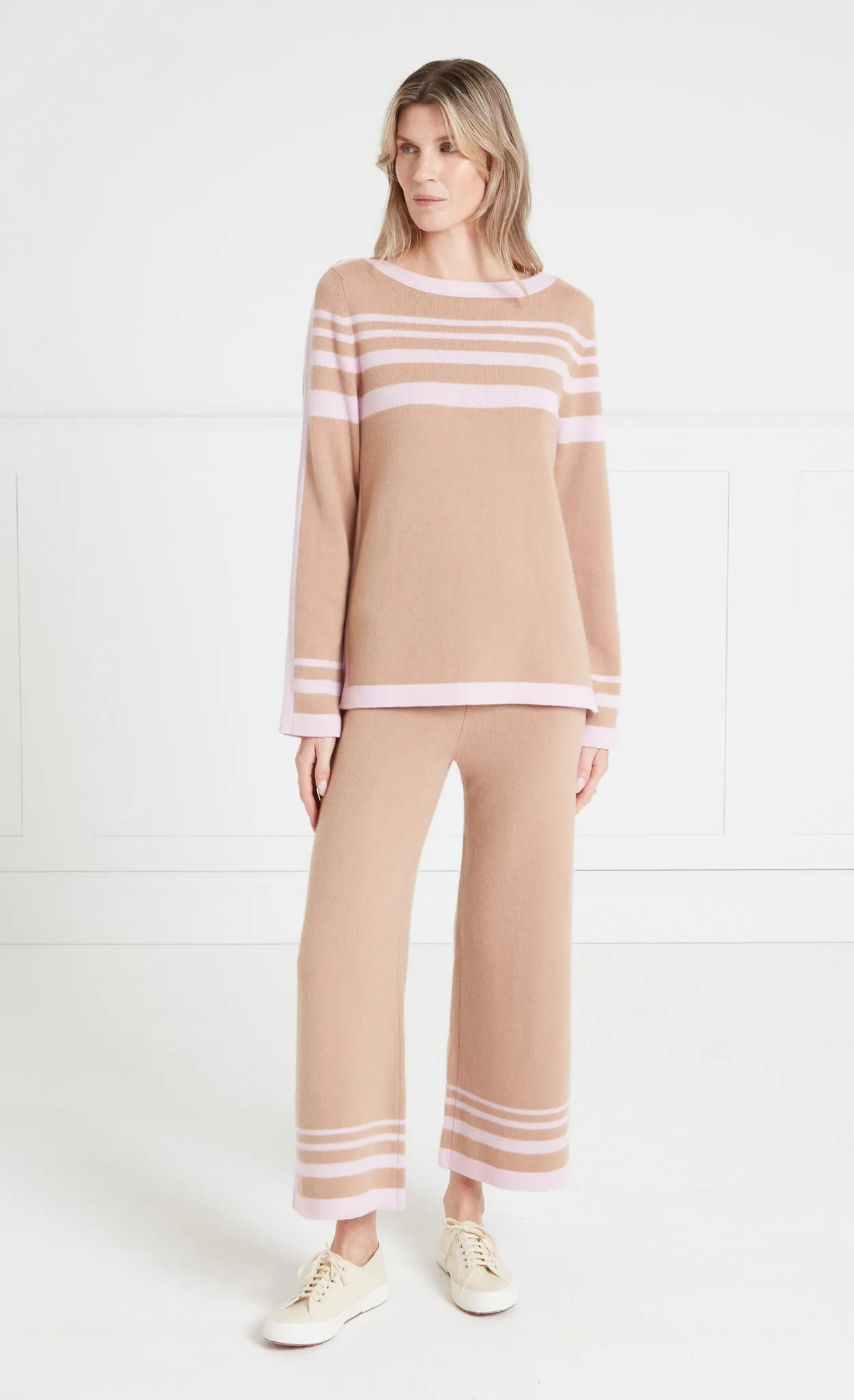 Bretton Knit Top - Pink/Camel