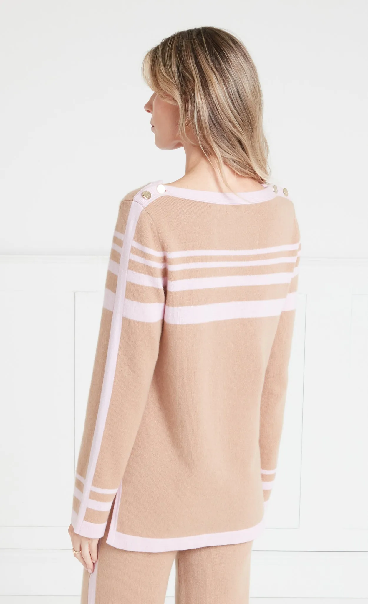 Bretton Knit Top - Pink/Camel