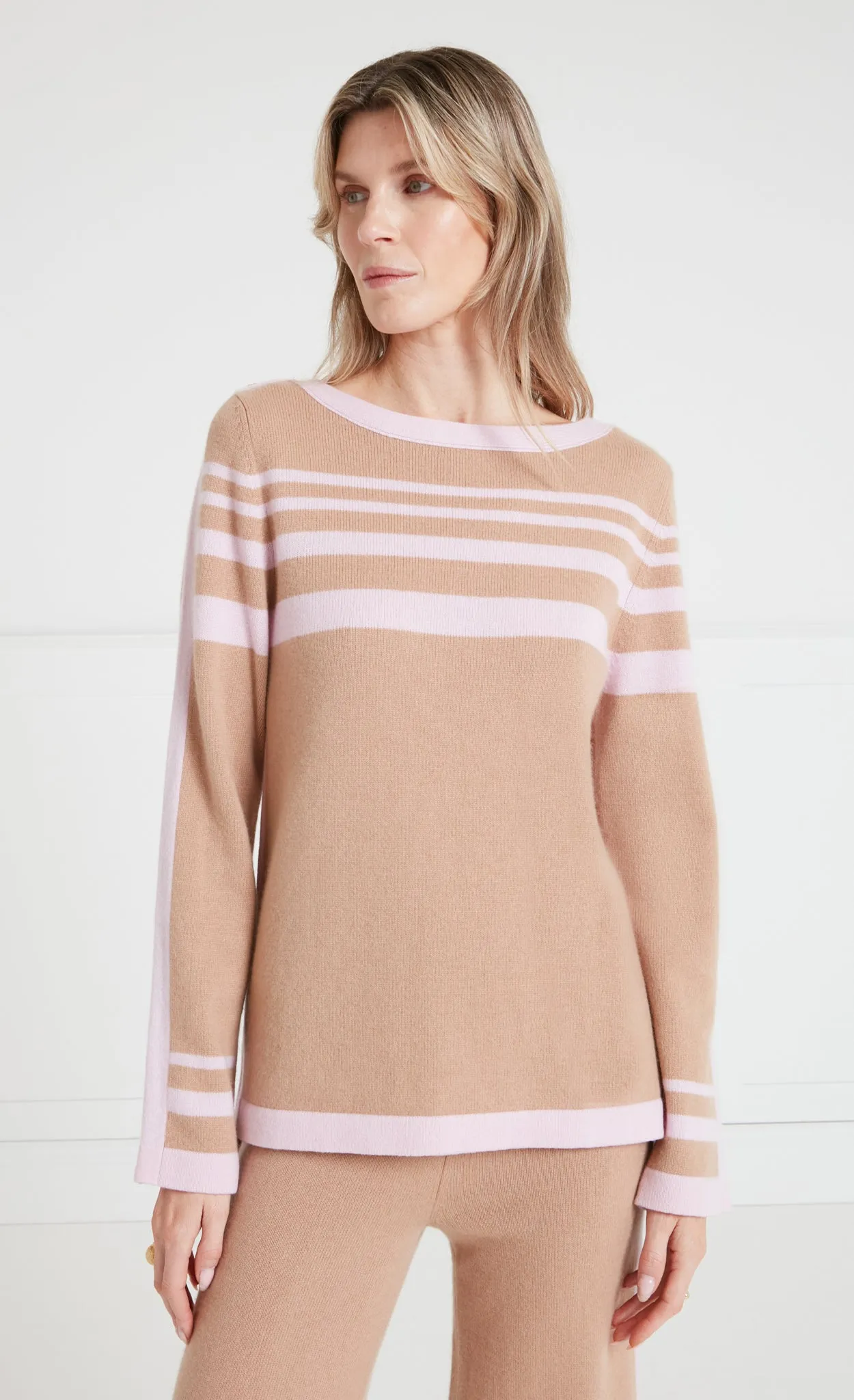 Bretton Knit Top - Pink/Camel