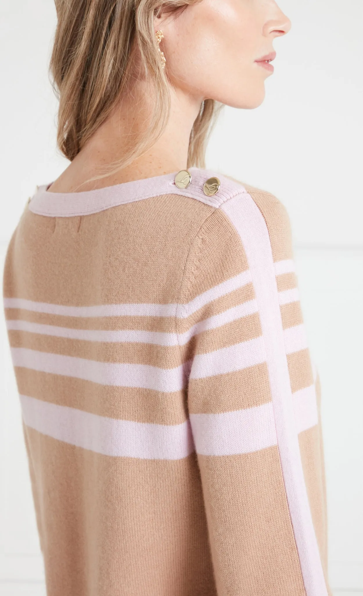 Bretton Knit Top - Pink/Camel