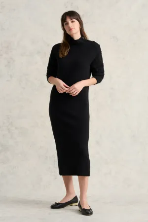 Button Detail Jumper Dress - Black
