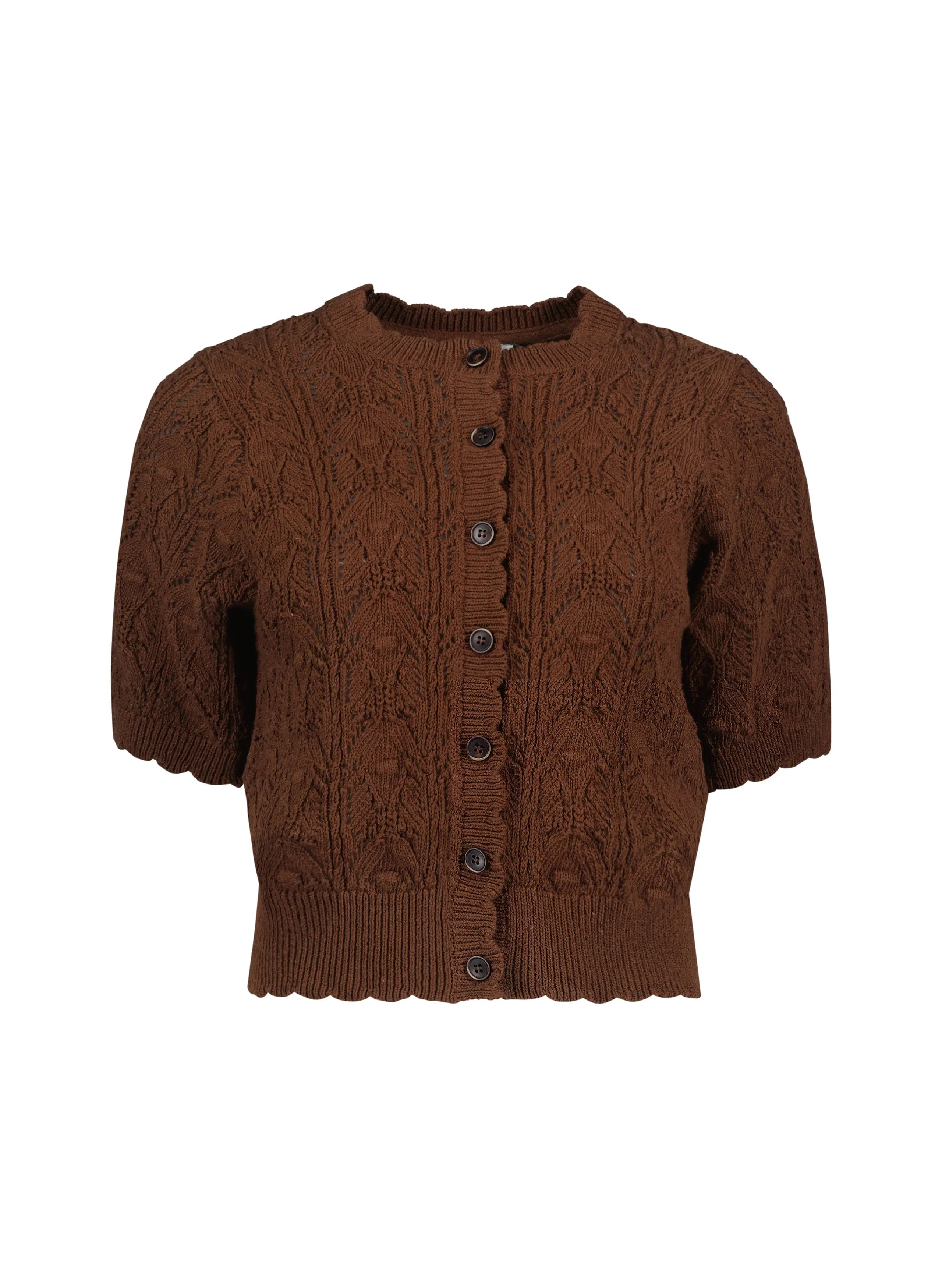 Celestia ECOTEC® Cotton Crochet Cardigan | Chocolate