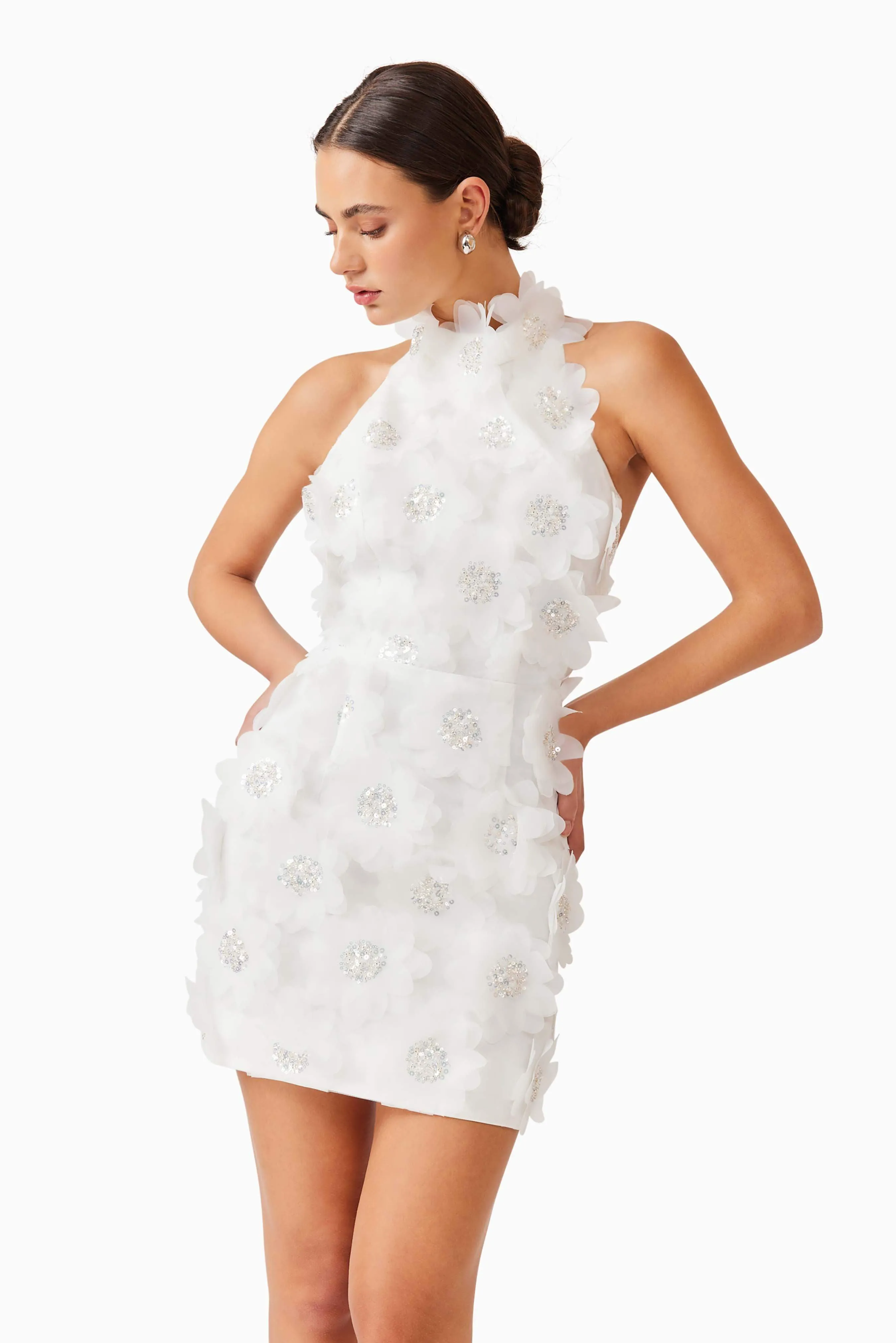 Cherry Blossom Mini Dress in White
