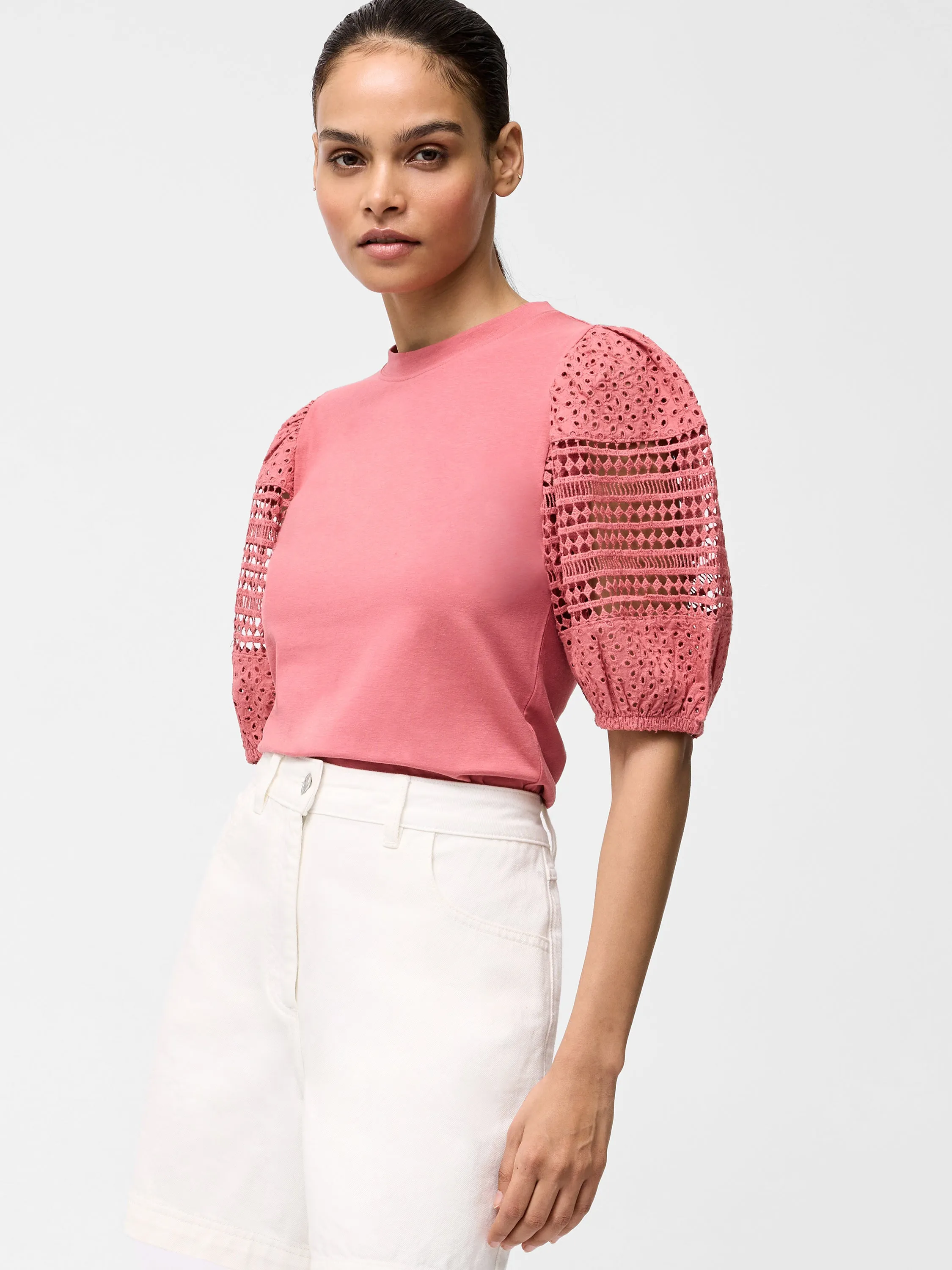 Crochet Lace Puff Sleeve Top
