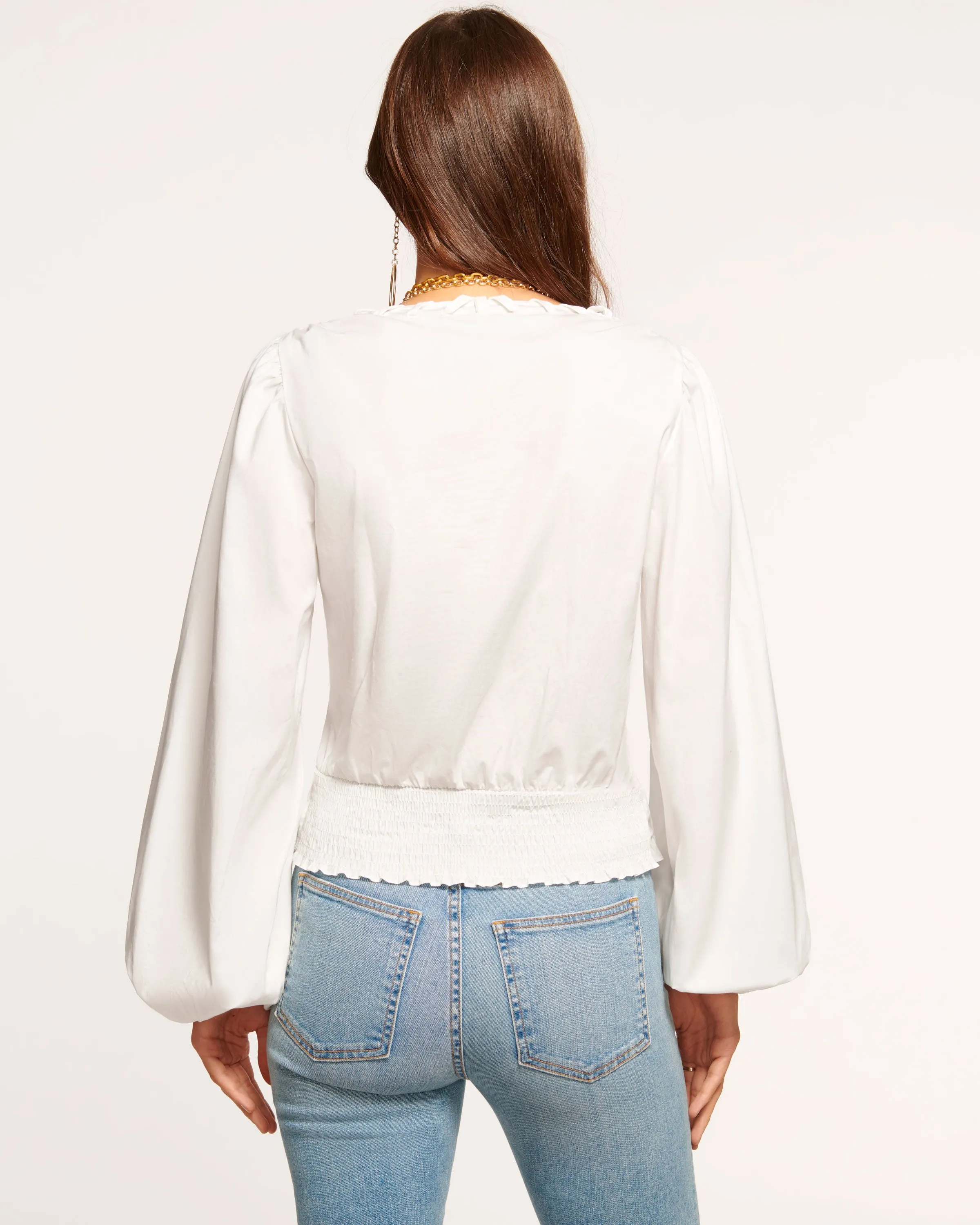 Elisa Poplin Long Sleeve Blouse