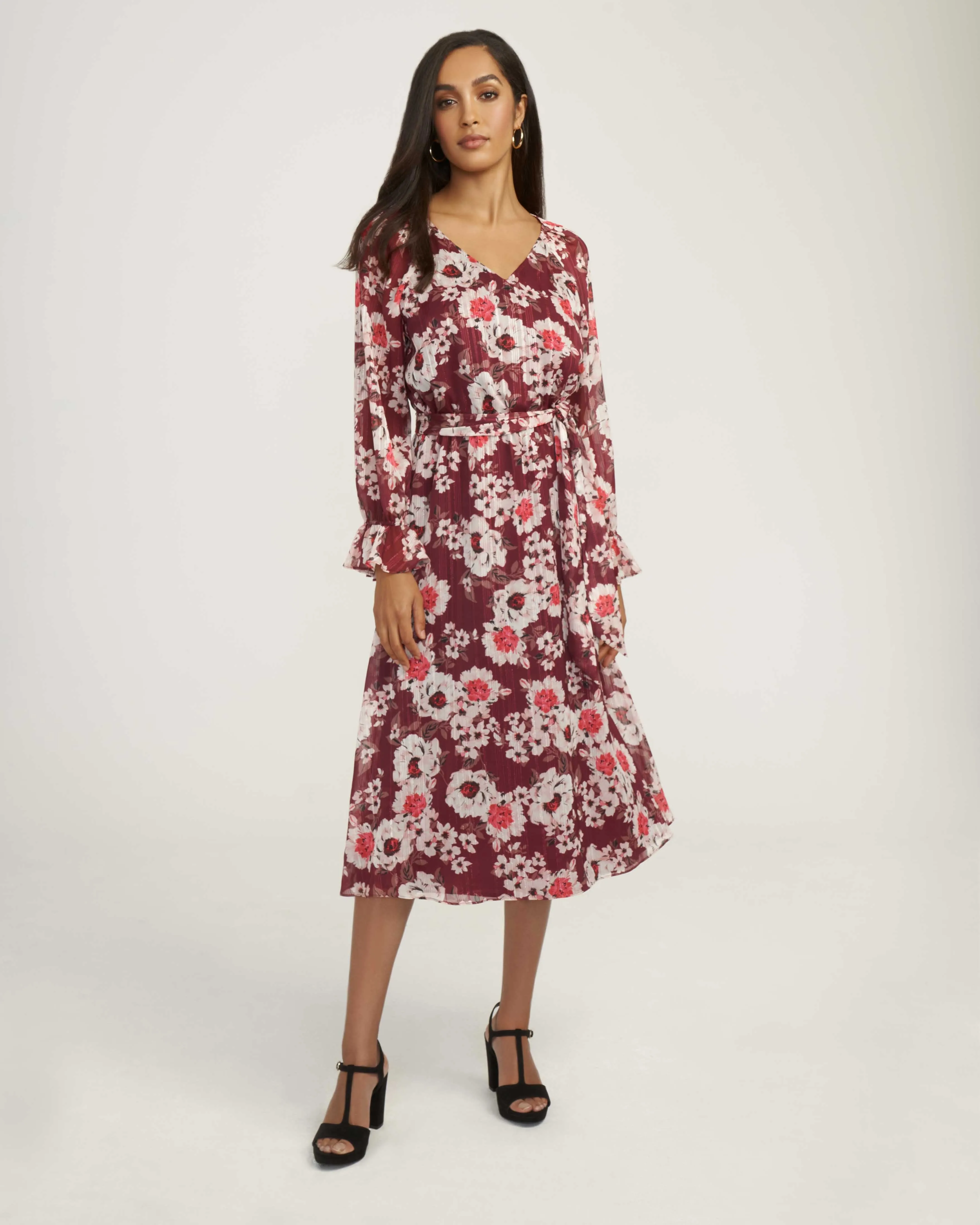 Floral Print Elastic Waist Dress- Sale