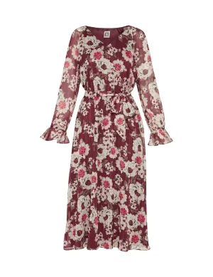 Floral Print Elastic Waist Dress- Sale