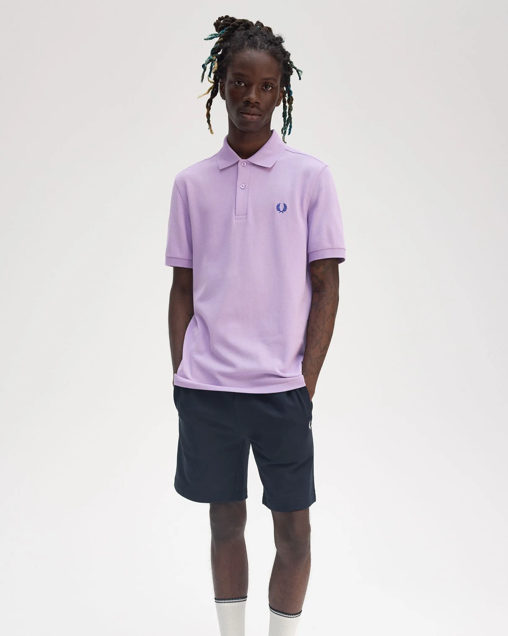 Fred Perry Plain Polo Shirt - Ultra Violet / Shaded Cobalt