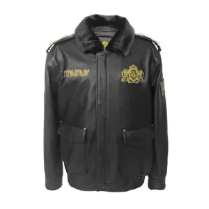 Future Looks Bright Genuine Lambskin Leather Aviator Vintage Jacket