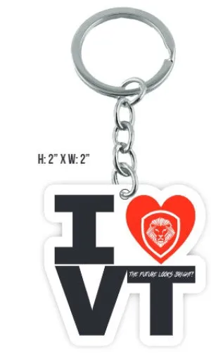 Future Looks Bright I Heart VT Keychain 2 x 2