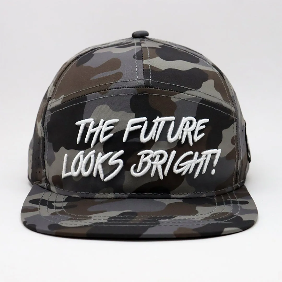 Future Looks Bright Light Brown Camo Flat Bill Snapback Hat