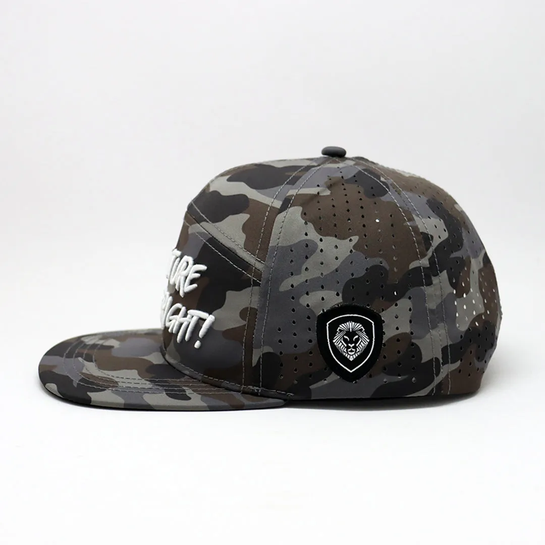 Future Looks Bright Light Brown Camo Flat Bill Snapback Hat