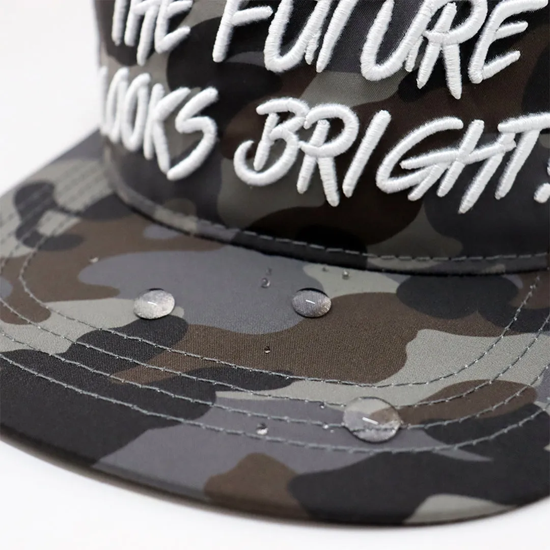 Future Looks Bright Light Brown Camo Flat Bill Snapback Hat