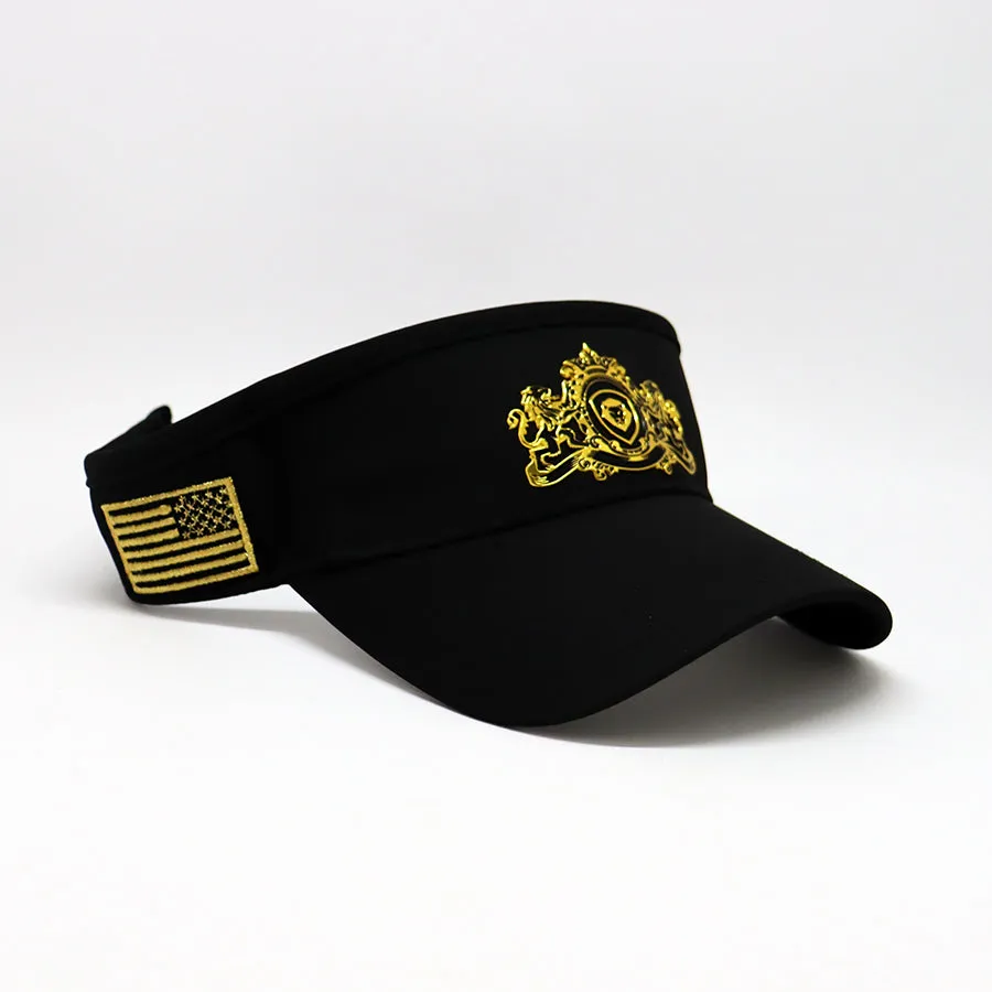 Future Looks Bright Royal Crest Black and Gold Visor