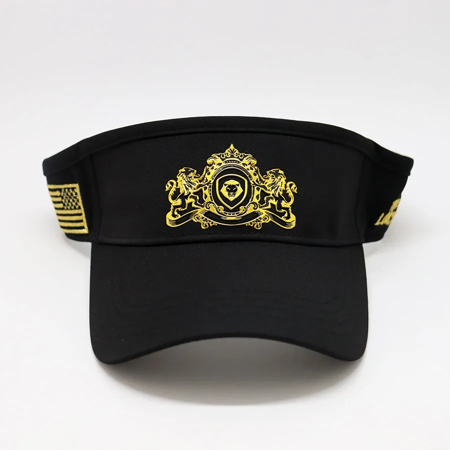 Future Looks Bright Royal Crest Black and Gold Visor