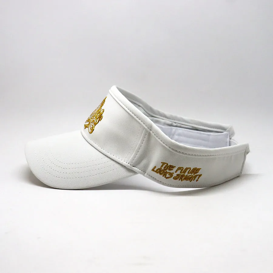 Future Looks Bright Royal Crest White and Gold Visor