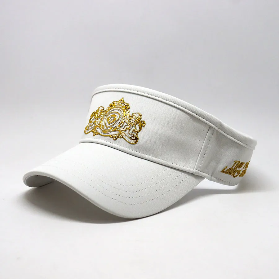 Future Looks Bright Royal Crest White and Gold Visor