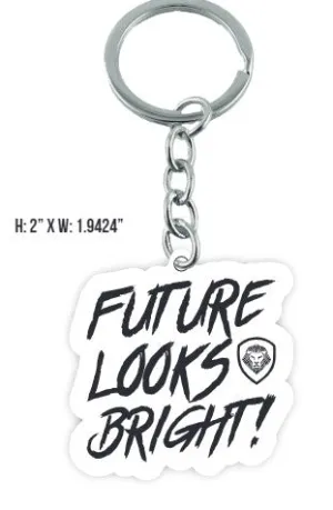 Future Looks Bright White and Black Keychain 2 x 2
