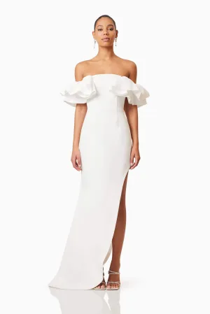 Geranium Hilo Off the Shoulder Dress in White