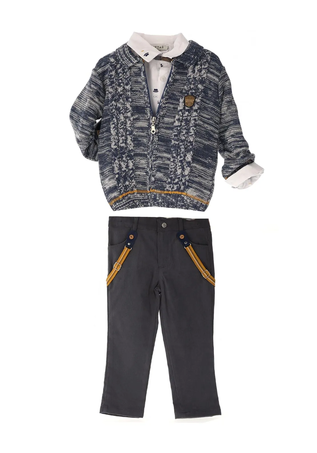 Hashtag Baby Boy 3 Piece Outfit, Blue