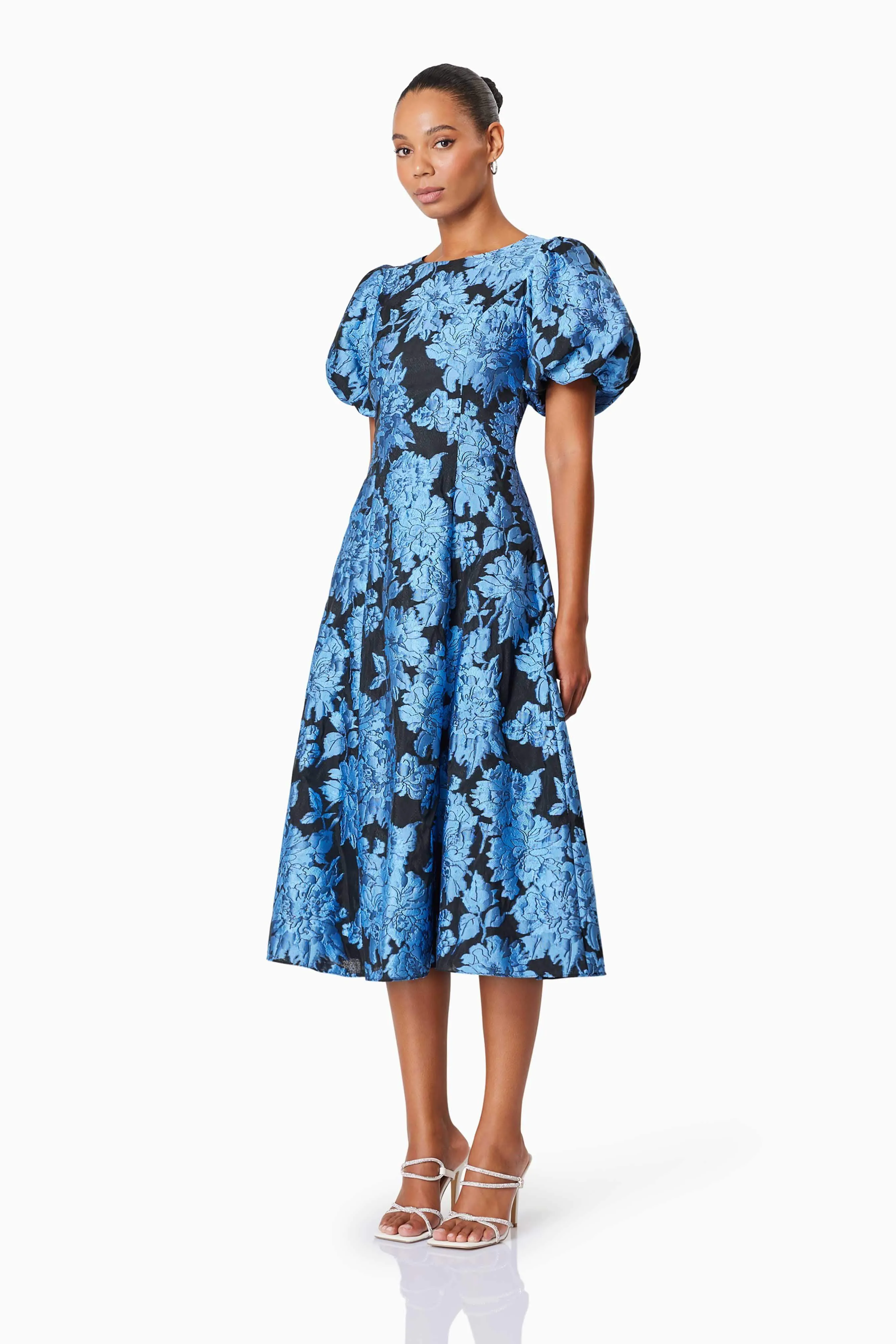 Kayla Cocktail Midi Dress In Blue