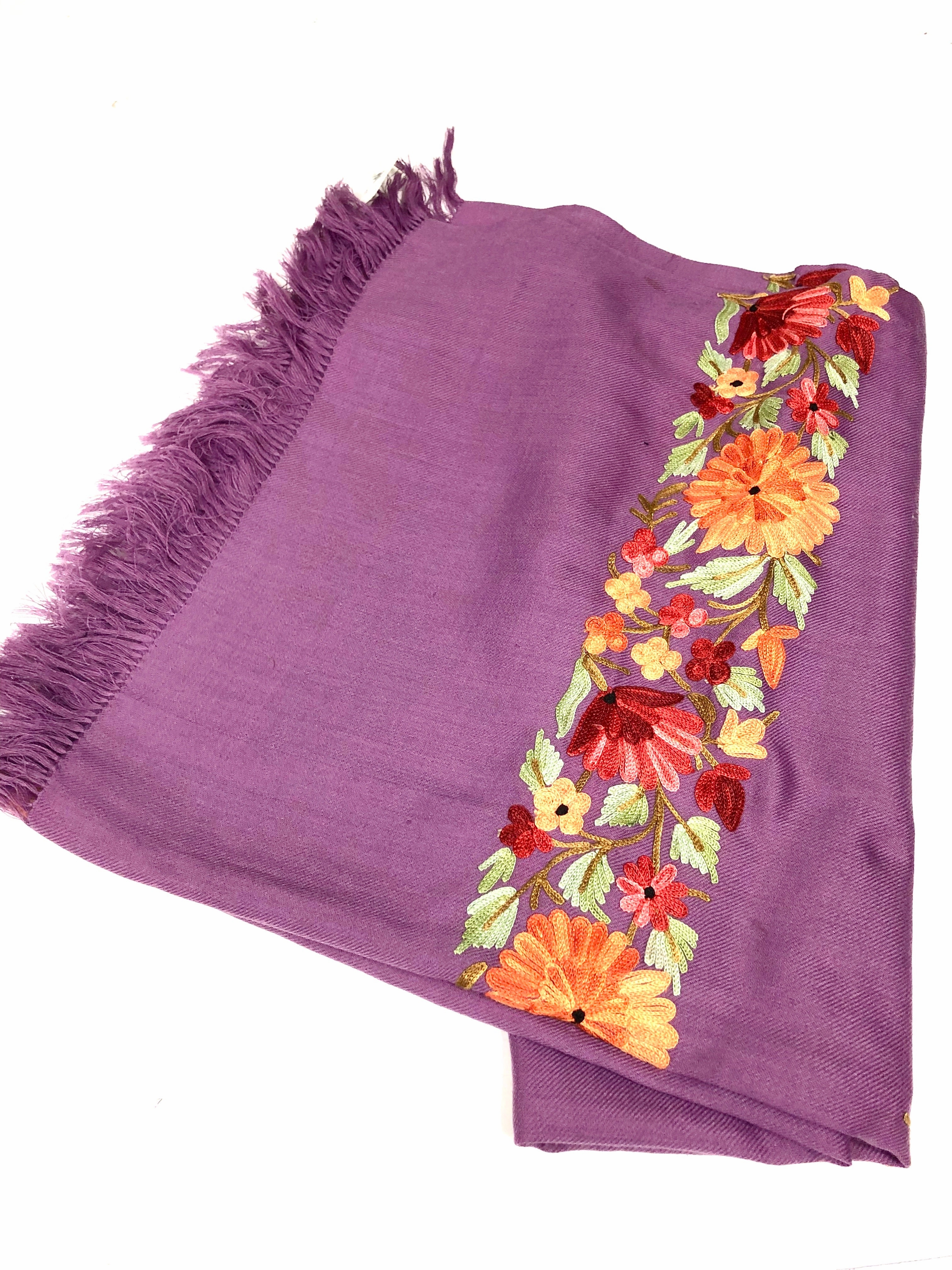 Lambs wool and cashmere shawl in springtime in New York