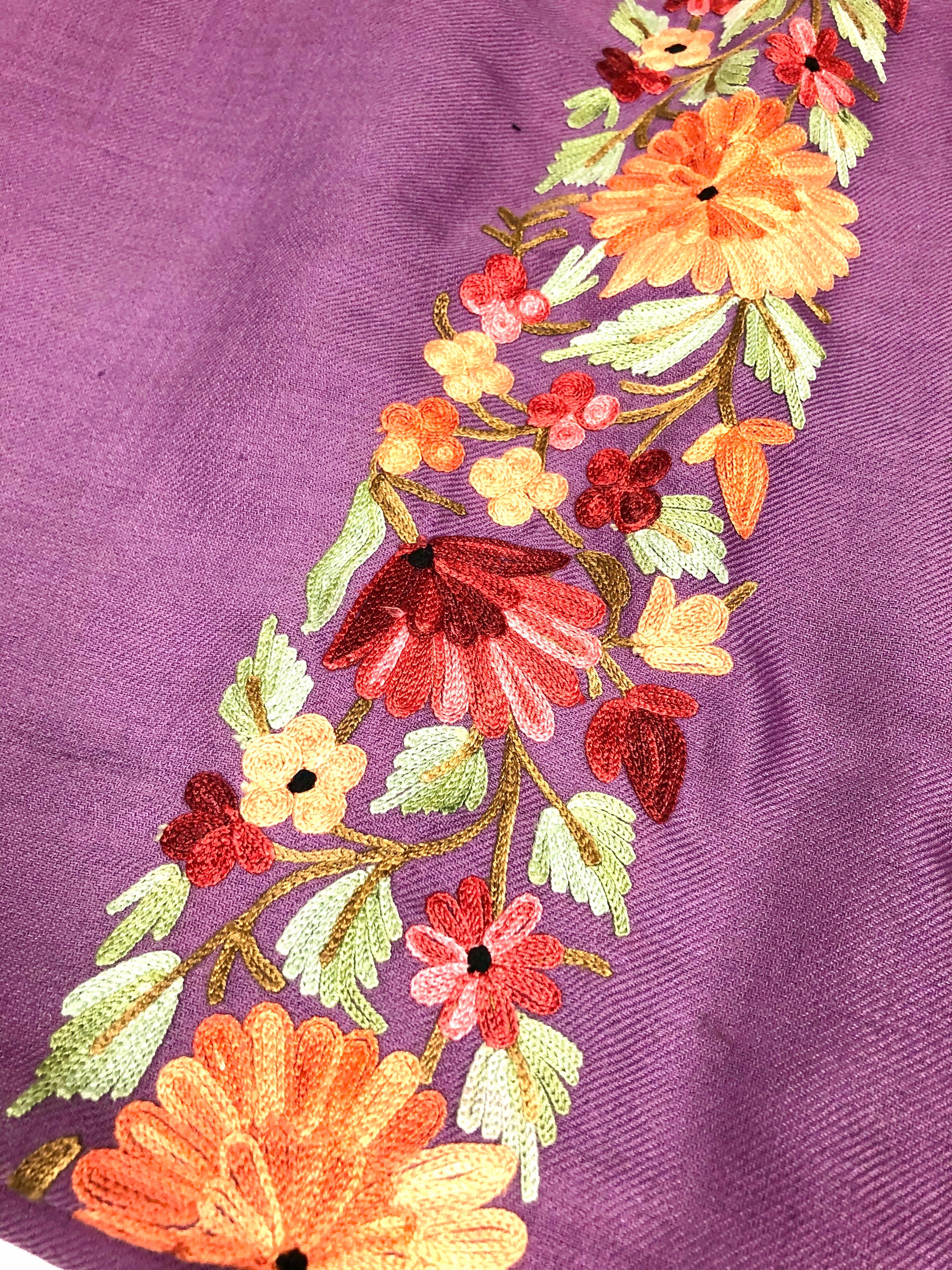 Lambs wool and cashmere shawl in springtime in New York