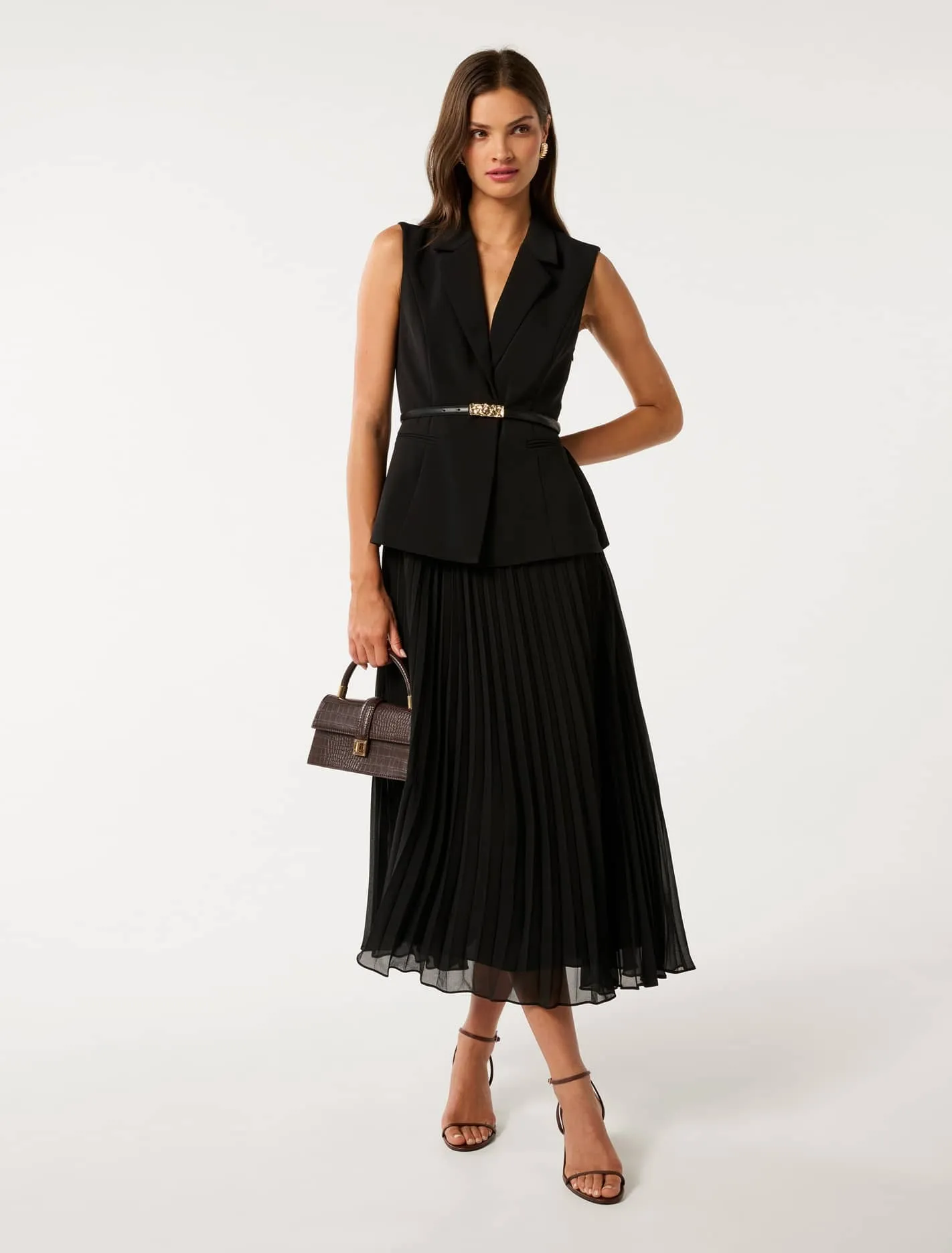 Lana Pleated Vest Maxi Dress