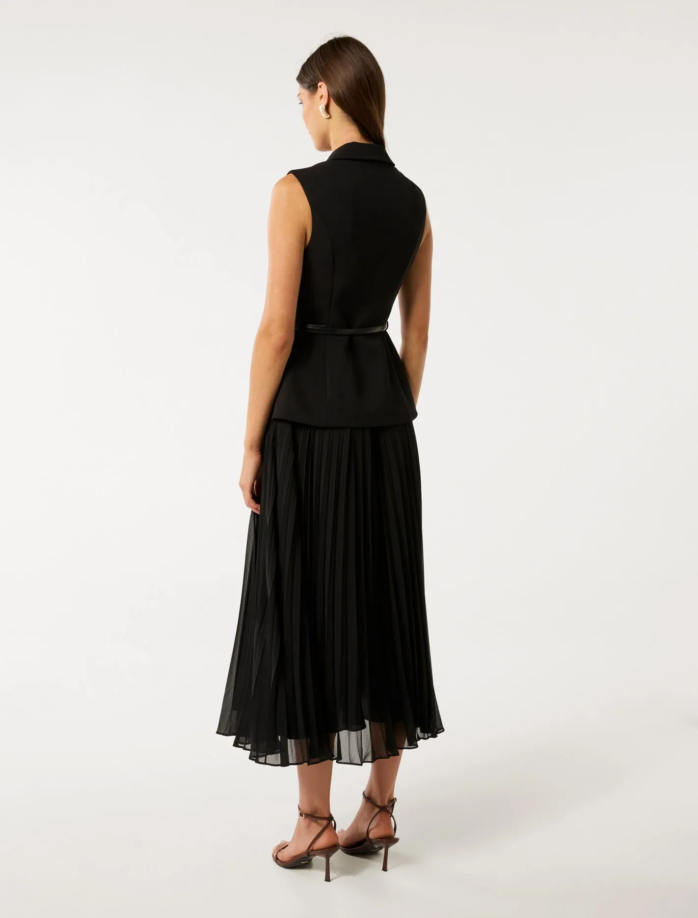 Lana Pleated Vest Maxi Dress
