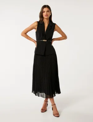 Lana Pleated Vest Maxi Dress