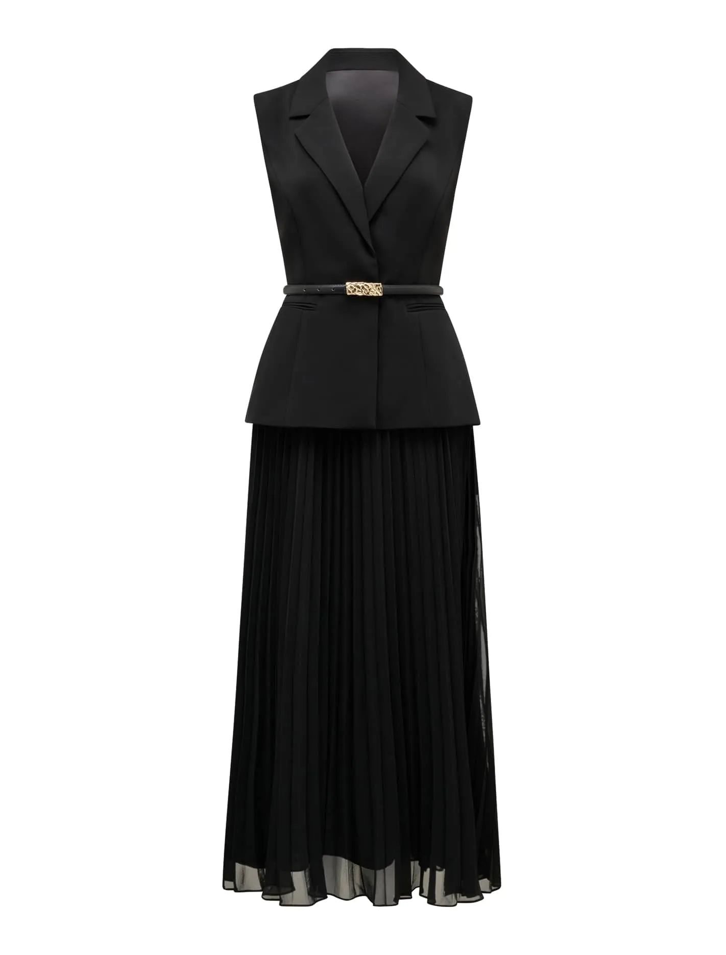 Lana Pleated Vest Maxi Dress