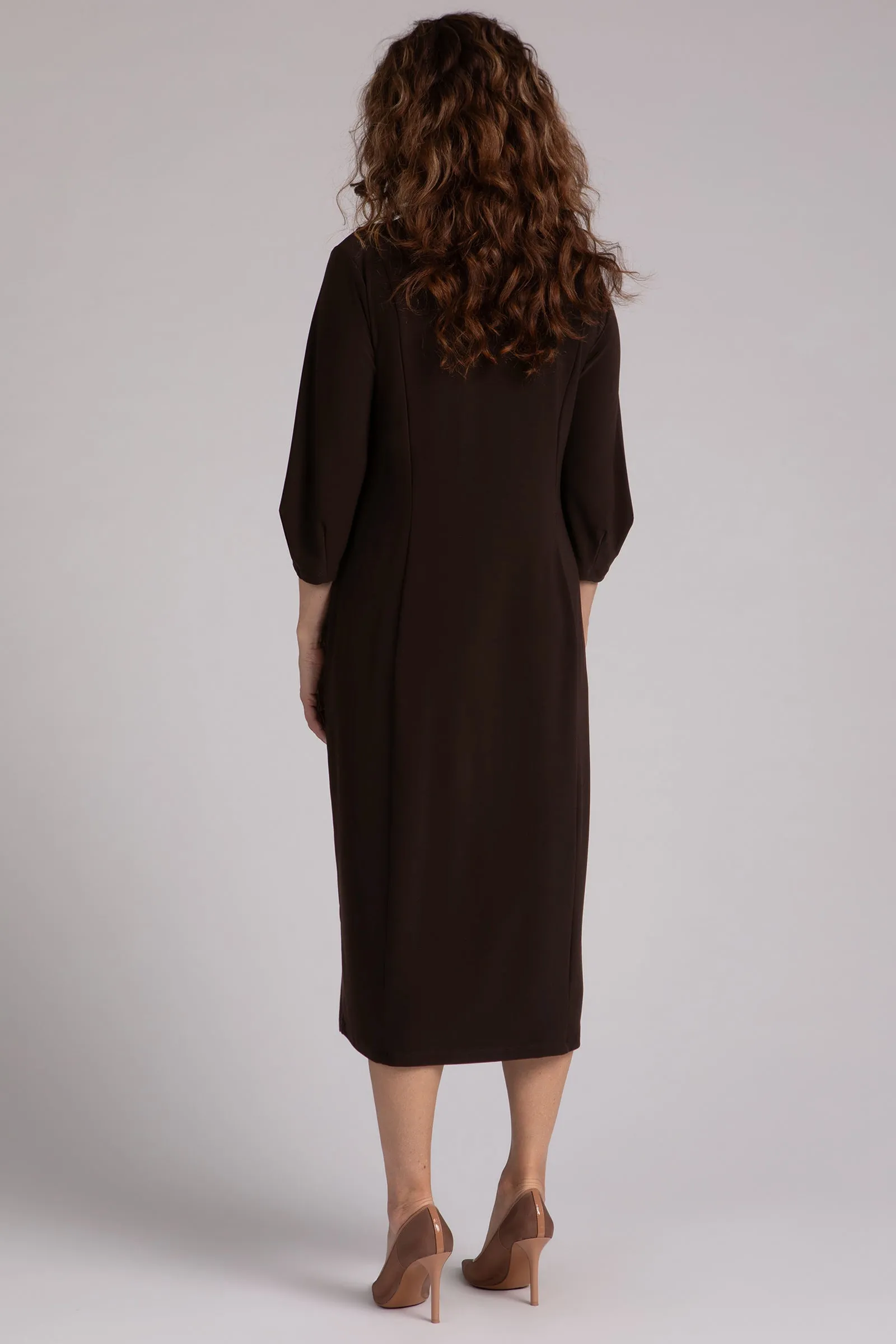 Lantern Column Dress | Chocolate