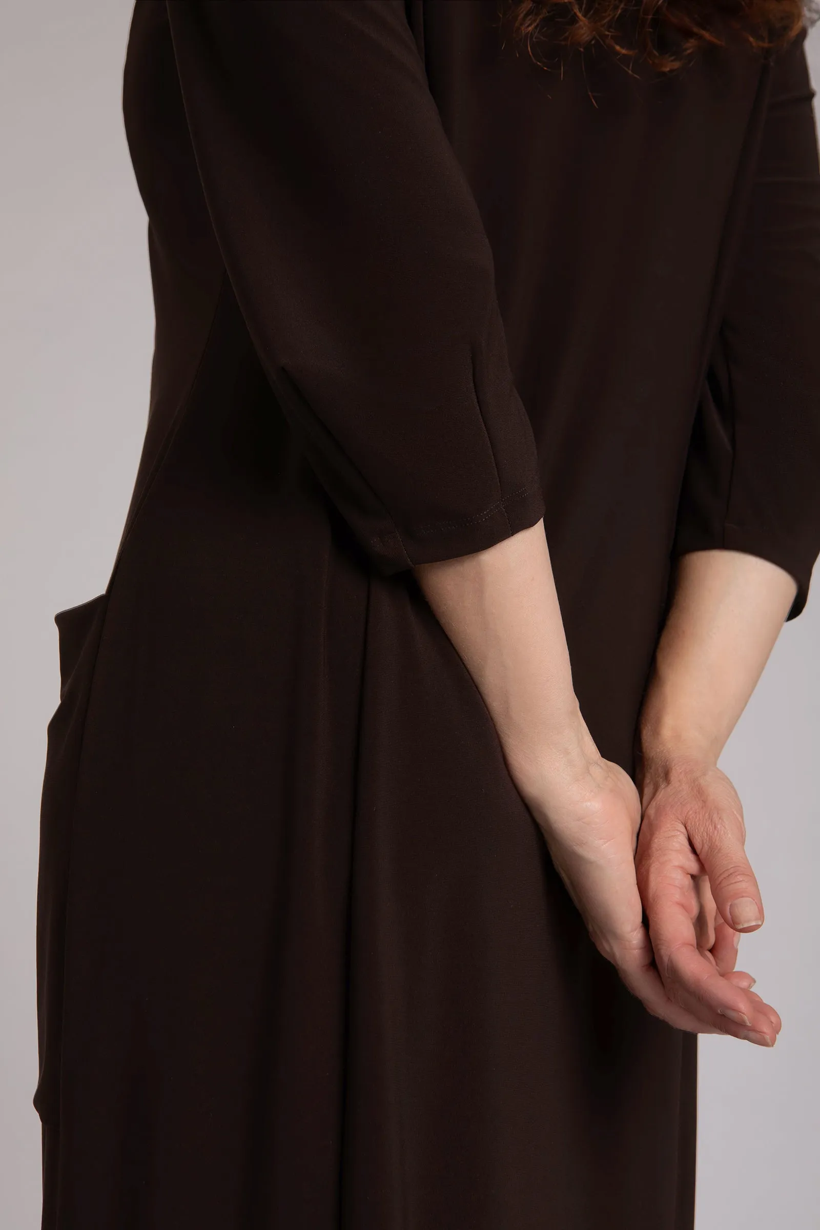 Lantern Column Dress | Chocolate