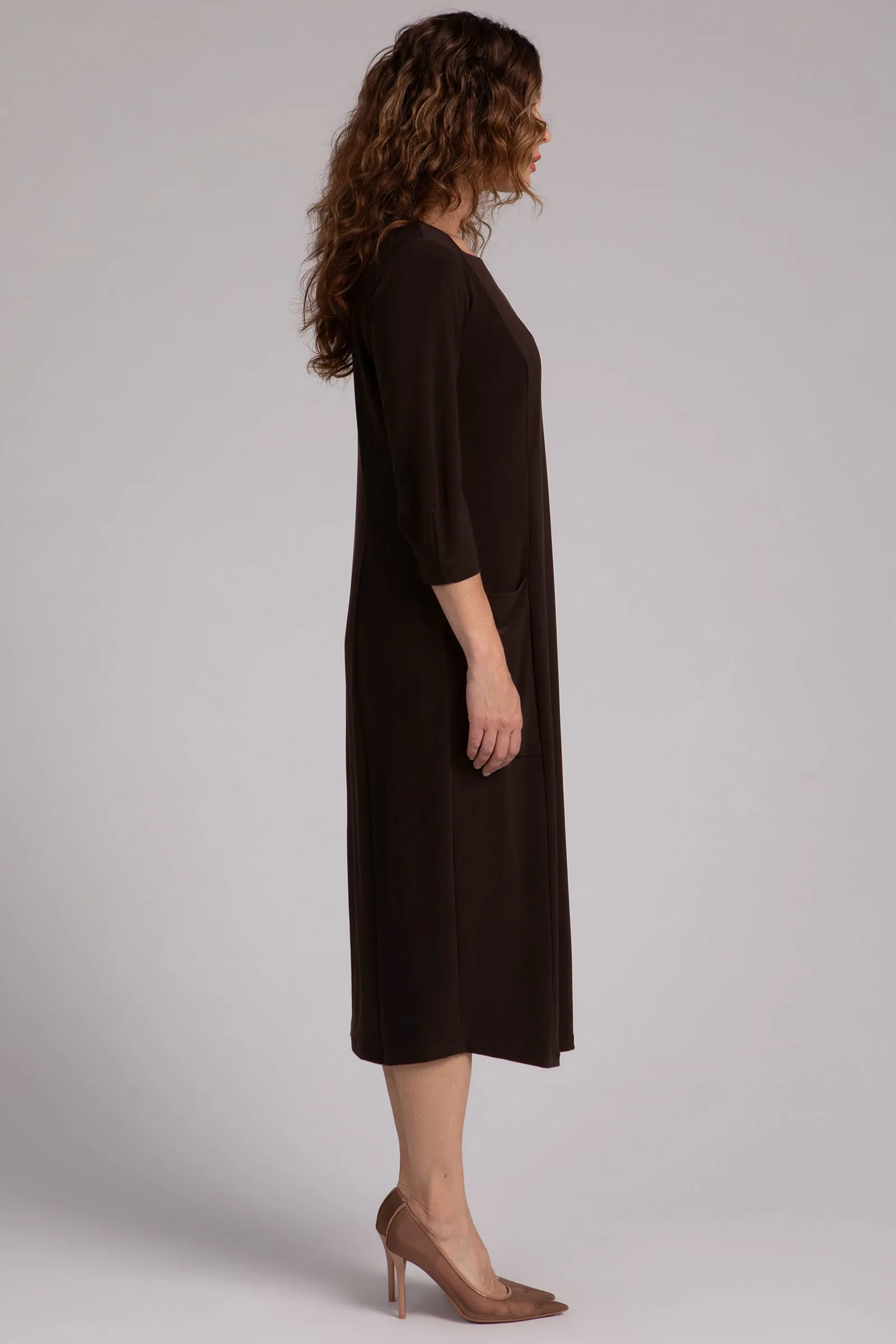 Lantern Column Dress | Chocolate