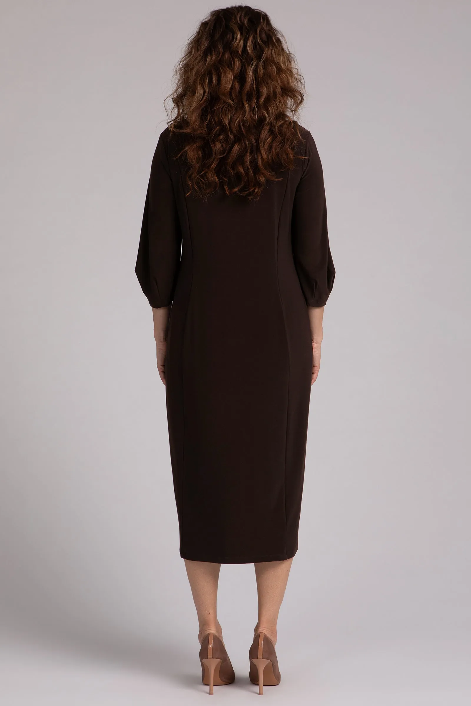 Lantern Column Dress | Chocolate