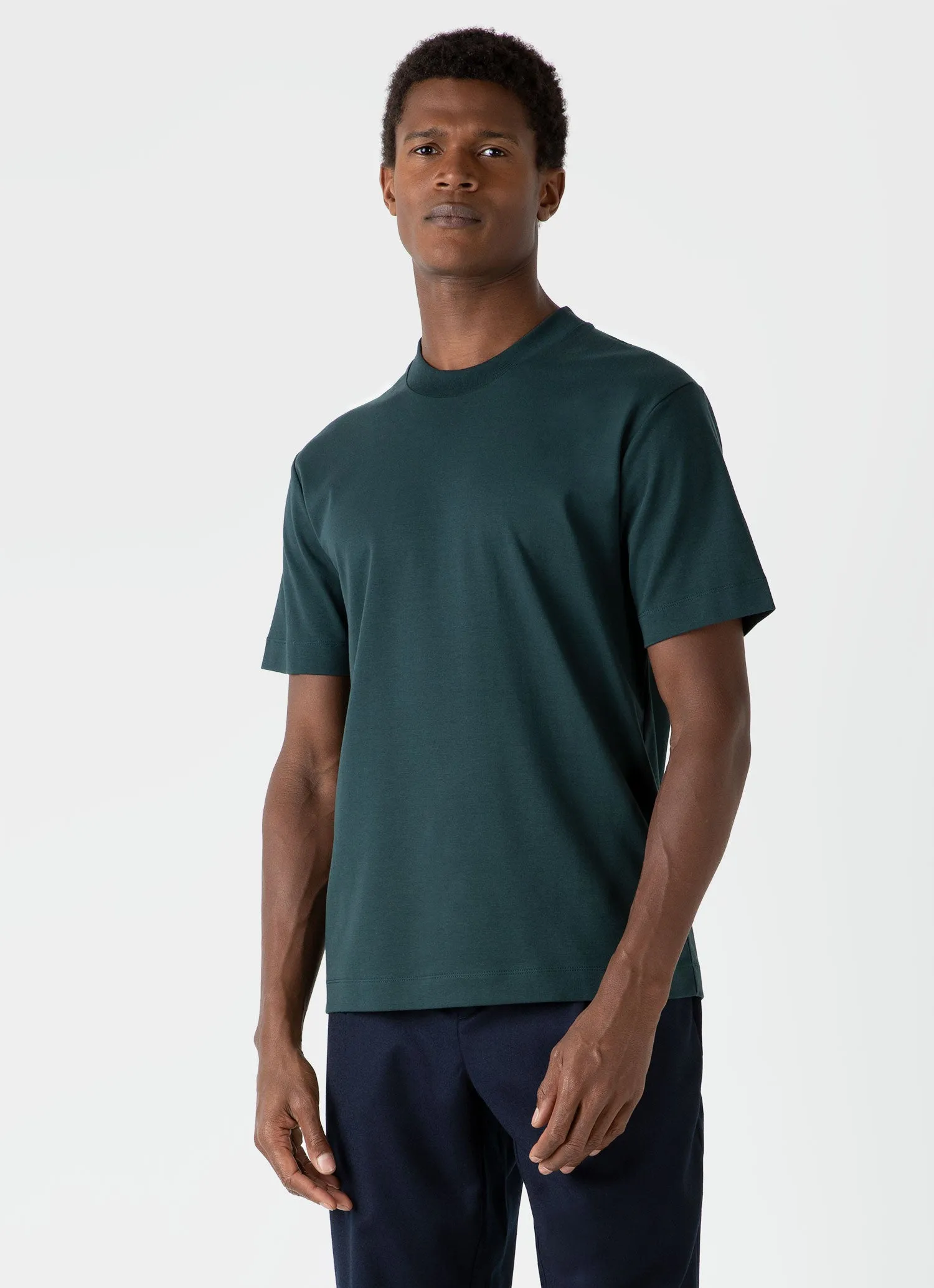 Men's Brushed Cotton T-shirt in Peacock