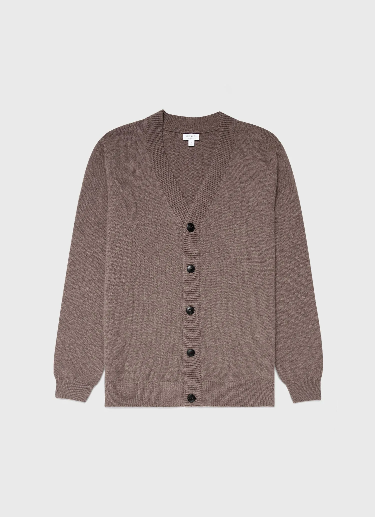 Men's Lambswool Cardigan in Cedar