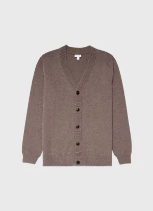 Men's Lambswool Cardigan in Cedar