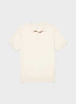 Men's Sunspel x MR PORTER Racked Stitch Polo Shirt in Ecru
