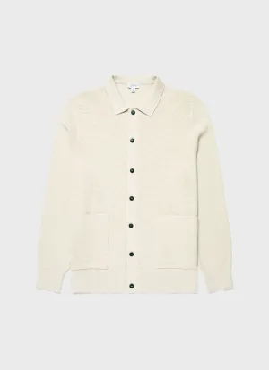 Men's Waffle Stitch Jacket in Ecru